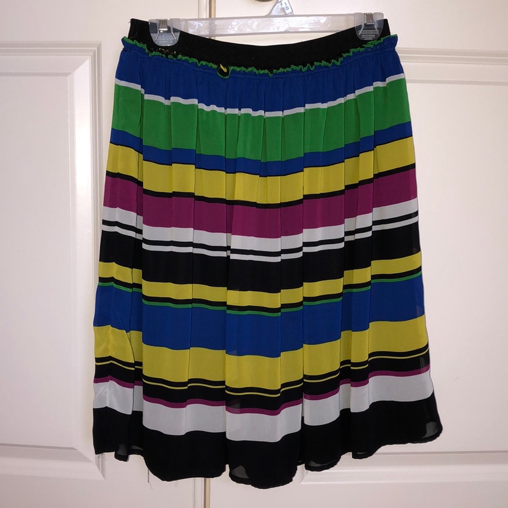 Striped/pleated skirt